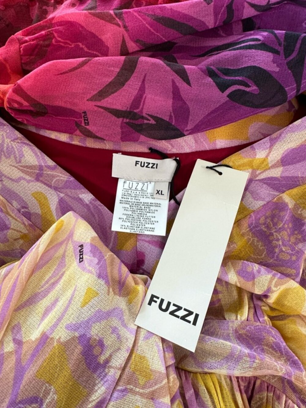 Fuzzi Gaultier Degrade Multicolor Floral Ombre Long Sleeve Maxi Dress NWT New XL - Picture 7 of 7